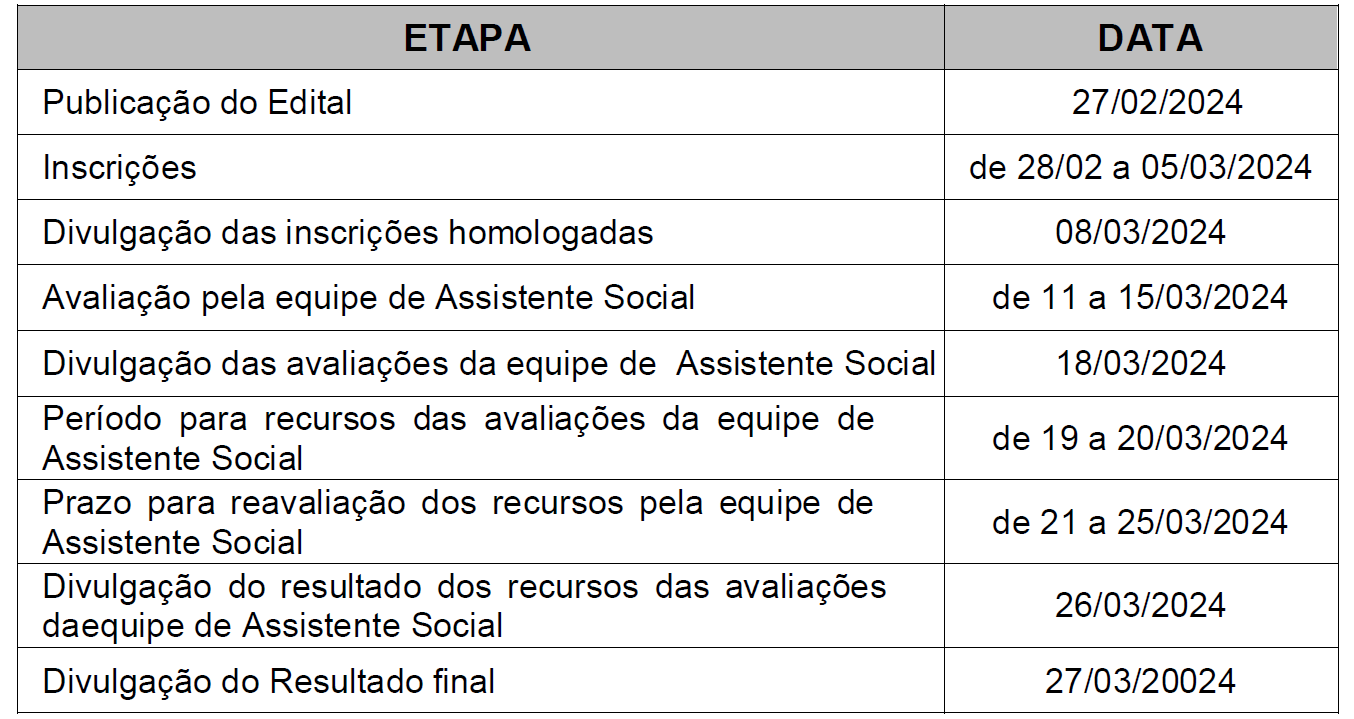 Calendário PROMISAES 2024 Calendário PROMISAES 2024