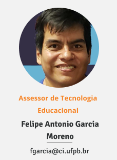 Foto do assessor de tecnologia educacional Felipe Antonio Garcia Moreno. E-mail: fgarcia@ci.ufpb.br