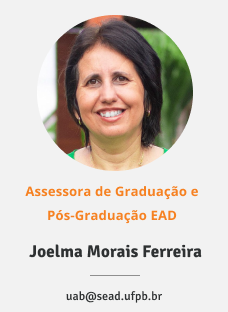 Foto da assessora de graduação e pós-graduação EAD Joelma Morais Ferreira. E-mail: uab@sead.ufpb.br