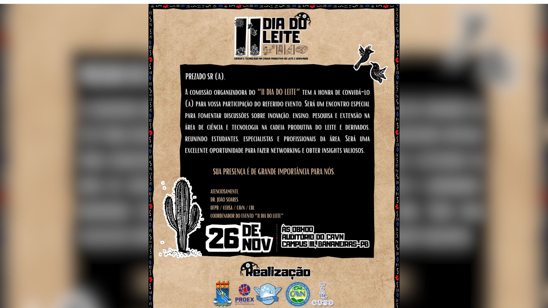 UFPB realiza II Dia do Leite em Bananeiras com foco em ciência, tecnologia e inovação UFPB realiza II Dia do Leite em Bananeiras com foco em ciência, tecnologia e inovação