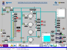 Programa é capaz de reduzir perdas de água em até 30%. A economia com energia elétrica pode chegar a 40%. Na imagem, a tela principal do piloto do aplicativo. Crédito: LENHS/UFPB